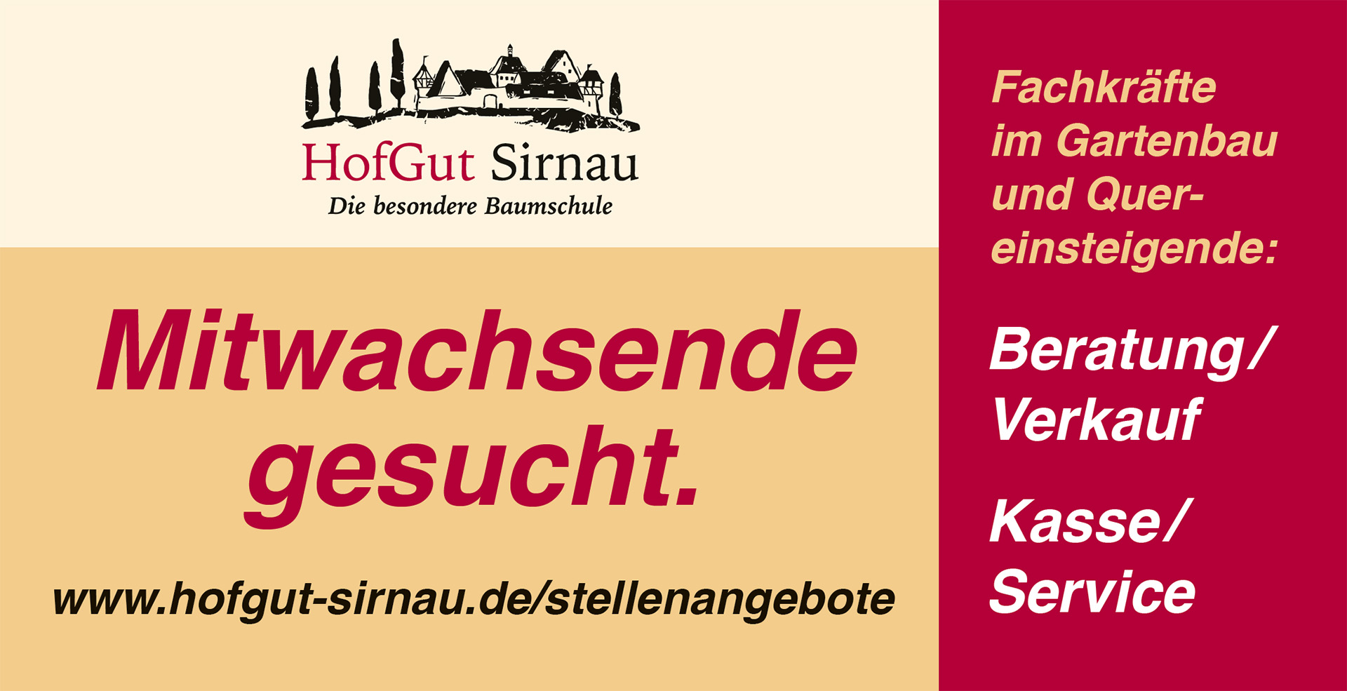 Mitwachsende gesucht.